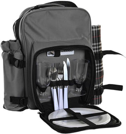 Picknickset DKD Home Decor 28,5 x 20 x 39 cm Donker grijs