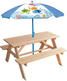 Picknicktafel Fun House Bruin Parasoll (125 x ø 100 cm)