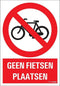 Pickup bord 23x33 cm Combinatie - Geen fietsen plaatsen