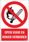 Pickup bord 23x33 cm Combinatie - Open vuur en roken verboden