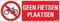 Pickup bord 33x12 cm - Geen fietsen plaatsen
