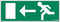 Pickup bord 33x12 cm - Nooduitgang pijl links - conform oude NEN-ISO7010
