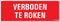 Pickup bord 33x12 cm - Verboden te roken