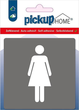 Pickup Dames grijs - 90x90 mm Pictogram Route Acryl