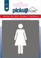 Pickup Dames grijs - 90x90 mm Pictogram Route Acryl