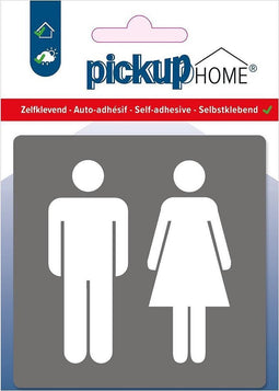 Pickup Dames Heren grijs - 90x90 mm Pictogram Route Acryl