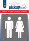 Pickup Dames Heren grijs - 90x90 mm Pictogram Route Acryl