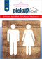 Pickup Dames Heren hout - 90x90 mm Pictogram Route Acryl
