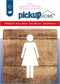 Pickup Dames hout - 90x90 mm Pictogram Route Acryl