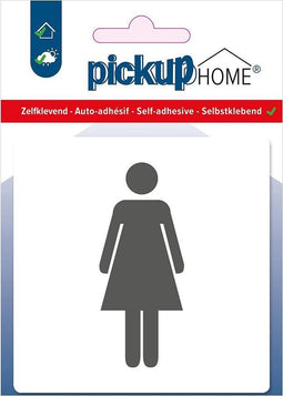 Pickup Dames wit - 90x90 mm Pictogram Route Acryl