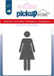 Pickup Dames wit - 90x90 mm Pictogram Route Acryl