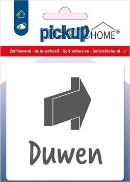 Pickup Duwen wit - 90x90 mm Pictogram Route Acryl