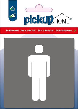 Pickup Heren grijs - 90x90 mm Pictogram Route Acryl