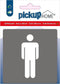Pickup Heren grijs - 90x90 mm Pictogram Route Acryl