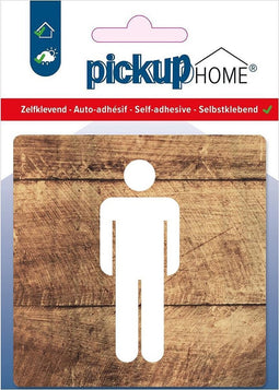 Pickup Heren hout - 90x90 mm Pictogram Route Acryl