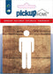 Pickup Heren hout - 90x90 mm Pictogram Route Acryl