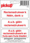 Pickup Pictogram 10x10 cm - Geen reclame