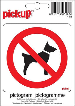 Pickup Pictogram 10x10 cm - Verboden voor honden