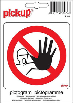 Pickup Pictogram 10x10 cm - Verboden voor onbevoegden