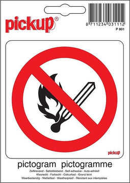 Pickup Pictogram 10x10 cm - Vuur open vlam Verboden