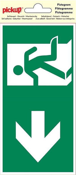 Pickup Pictogram 10x20 cm - Verwijzing nooduitgang links