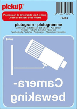 Pickup Pictogram achter glas 10x10 cm - Camerabewaking