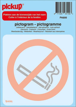 Pickup Pictogram achter glas 10x10 cm - Verboden te roken