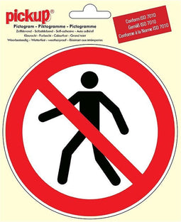 Pickup Pictogram rond diameter 15 cm - Verboden voor voetgangers