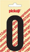 Pickup plakcijfer Nobel 90 mm zwart 0 - 310020900