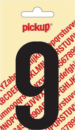 Pickup plakcijfer Nobel 90 mm zwart 9 - 310020909