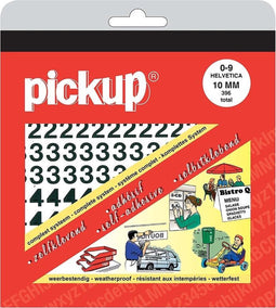 Pickup plakcijfers boekje Helvetica zwart - 10 mm