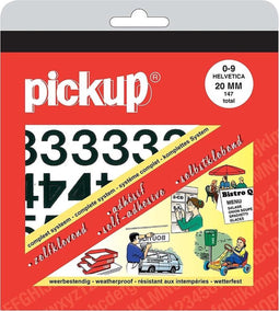 Pickup plakcijfers boekje Helvetica zwart - 20 mm