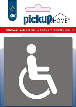 Pickup Rolstoel grijs - 90x90 mm Pictogram Route Acryl