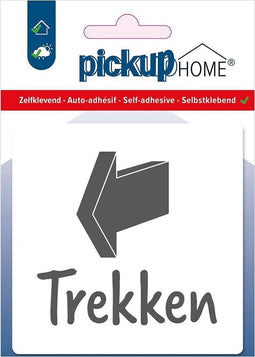 Pickup Trekken wit - 90x90 mm Pictogram Route Acryl