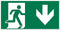 Pickup Vluchtweg - Naar beneden - conform NEN-EN-ISO 7010 bord 30x15 cm
