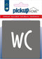 Pickup WC toilet grijs - 90x90 mm Pictogram Route Acryl