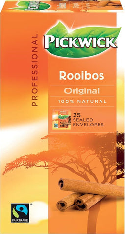 Pickwick thee, Rooibos fairtrade, pak van 25 zakjes van 1,5 gram