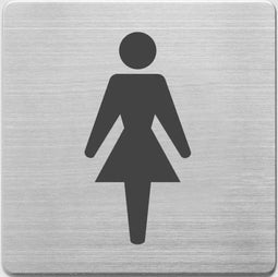 pictogram Alco RVS 90x90x1mm - WC dames -