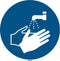 Pictogram bordje Handen wassen verplicht | Ø 200 mm Wit & Blauw x 200 mm x 200 mm