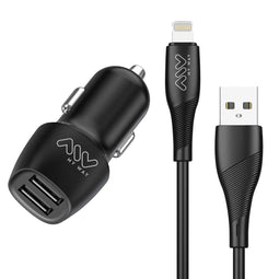 Myway - Auto oplader - 2x USB - Zwart