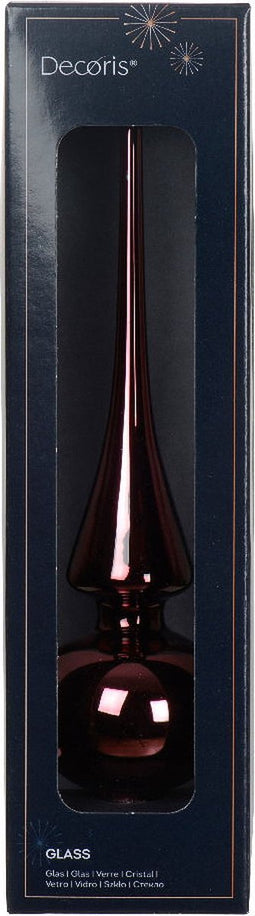 Piek glas d6h26 cm donker mauve X