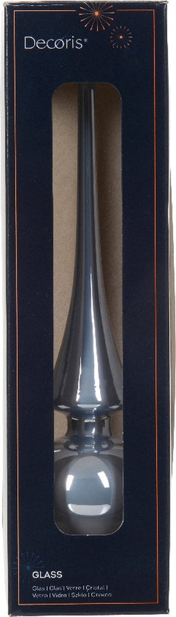 Piek glas d6h26 cm mist blauw I kerst