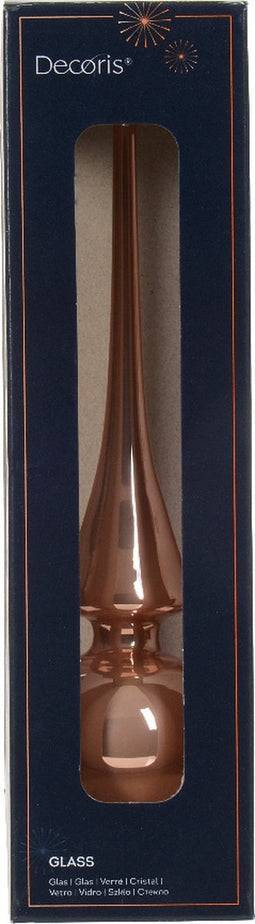 Piek glas d6h26 cm sprankelend rose I kerst