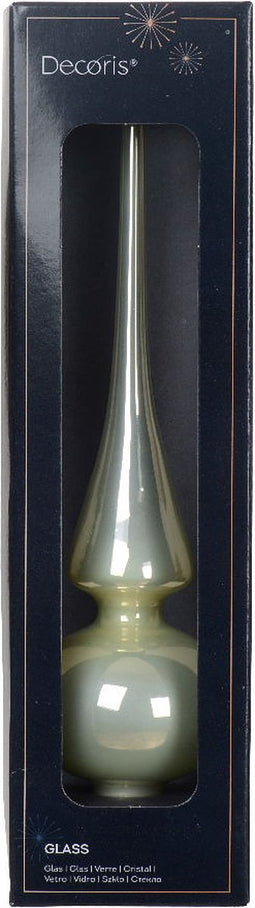 Piek glas d6h26 cm wit mint P