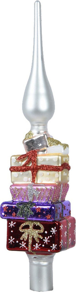 Piek glas d6h29 cm multi kerst