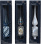 Piek glas d8h31 cm blauw/wit a3