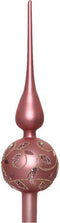 Piek glas d8h31cm velours roze a3