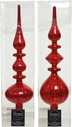 Piek glas d9h35cm kerstrood a2