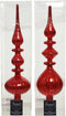 Piek glas d9h35cm kerstrood a2
