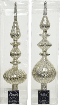 Piek glas d9h35cm zilver a2